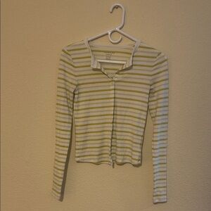 Striped button tops